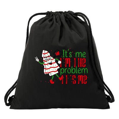It's Me Hi I'm The Problem Funny Christmas Tree Cake Drawstring Bag