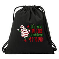 It's Me Hi I'm The Problem Funny Christmas Tree Cake Drawstring Bag