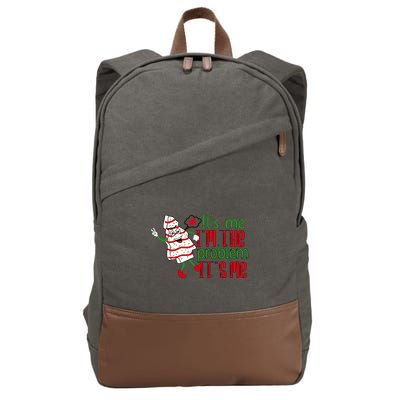 It's Me Hi I'm The Problem Funny Christmas Tree Cake Cotton Canvas Backpack