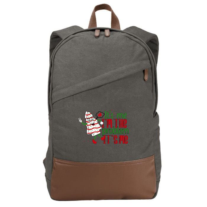 It's Me Hi I'm The Problem Funny Christmas Tree Cake Cotton Canvas Backpack