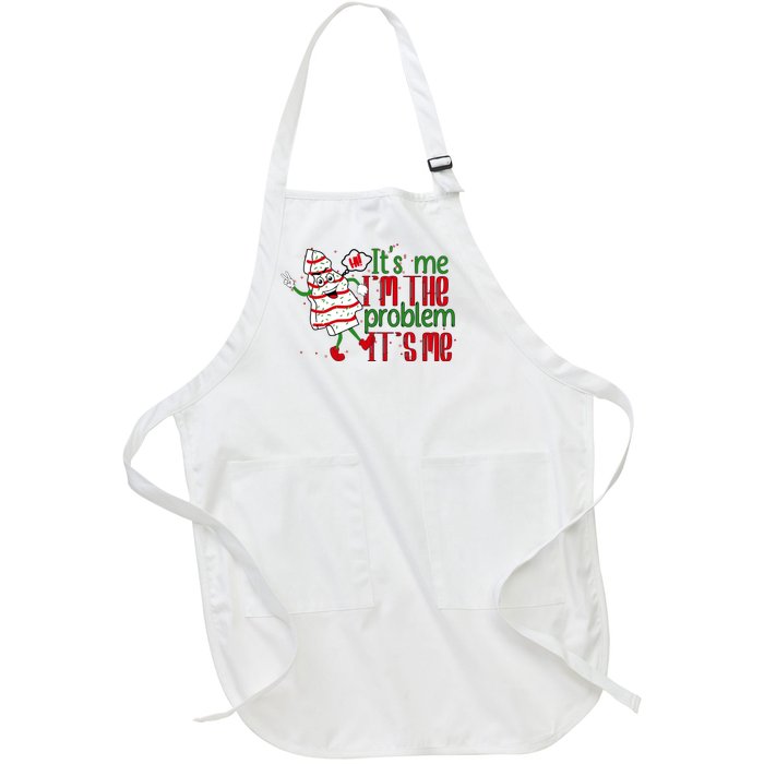 It's Me Hi I'm The Problem Funny Christmas Tree Cake Full-Length Apron With Pockets