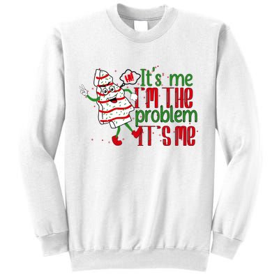 It's Me Hi I'm The Problem Funny Christmas Tree Cake Sweatshirt
