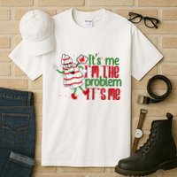 It's Me Hi I'm The Problem Funny Christmas Tree Cake Tall T-Shirt