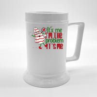 It's Me Hi I'm The Problem Funny Christmas Tree Cake Beer Stein