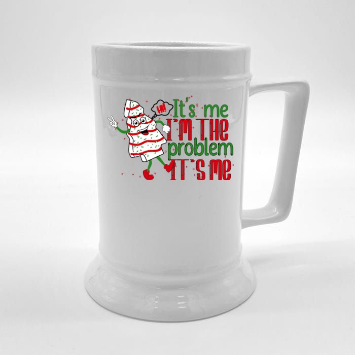 It's Me Hi I'm The Problem Funny Christmas Tree Cake Beer Stein