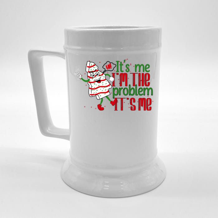 It's Me Hi I'm The Problem Funny Christmas Tree Cake Beer Stein