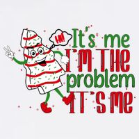 It's Me Hi I'm The Problem Funny Christmas Tree Cake Button