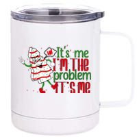 It's Me Hi I'm The Problem Funny Christmas Tree Cake 12 oz Stainless Steel Tumbler Cup