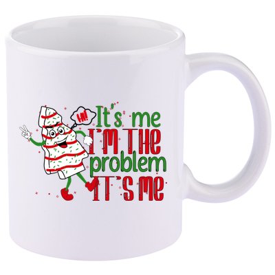 It's Me Hi I'm The Problem Funny Christmas Tree Cake 11oz C Handle Ceramic Mug