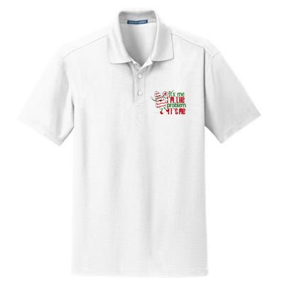 It's Me Hi I'm The Problem Funny Christmas Tree Cake Dry Zone Grid Polo