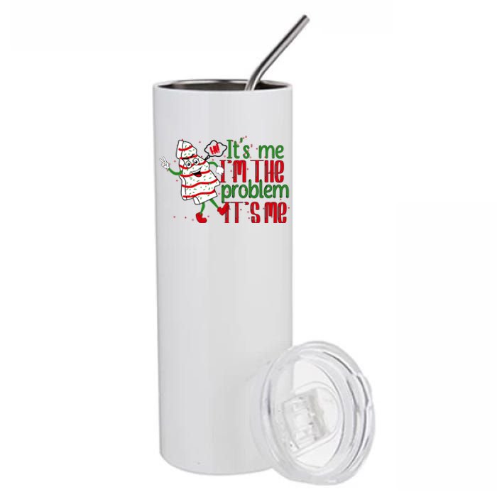 It's Me Hi I'm The Problem Funny Christmas Tree Cake Stainless Steel Tumbler