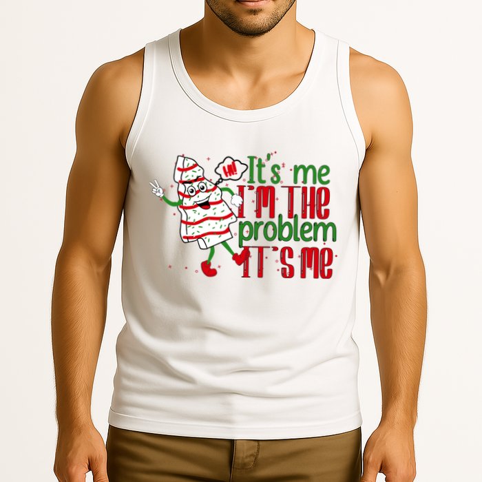 It's Me Hi I'm The Problem Funny Christmas Tree Cake Tank Top