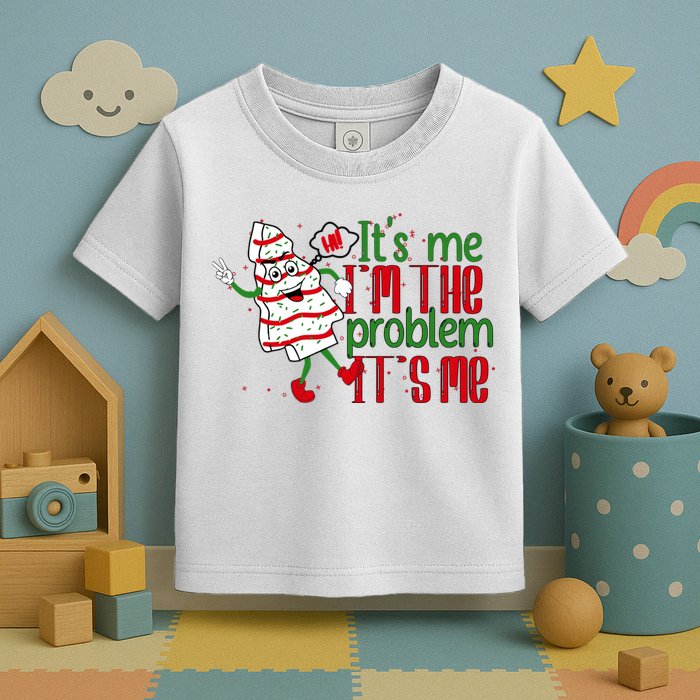 It's Me Hi I'm The Problem Funny Christmas Tree Cake Toddler T-Shirt