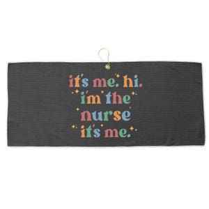 It's Me Hi I Am The Nurse Retro Nursing Day Large Microfiber Waffle Golf Towel