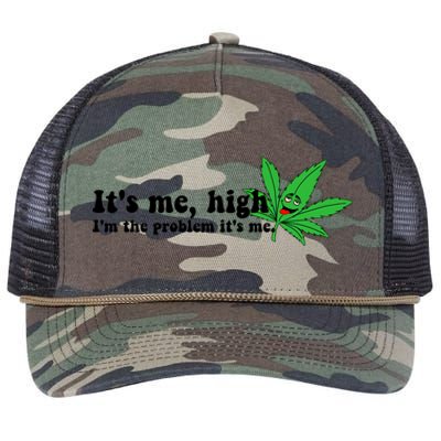 It's Me High I'm The Problem Anti Hero Funny Happy 420 Day Funny Weed Lover Retro Rope Trucker Hat Cap