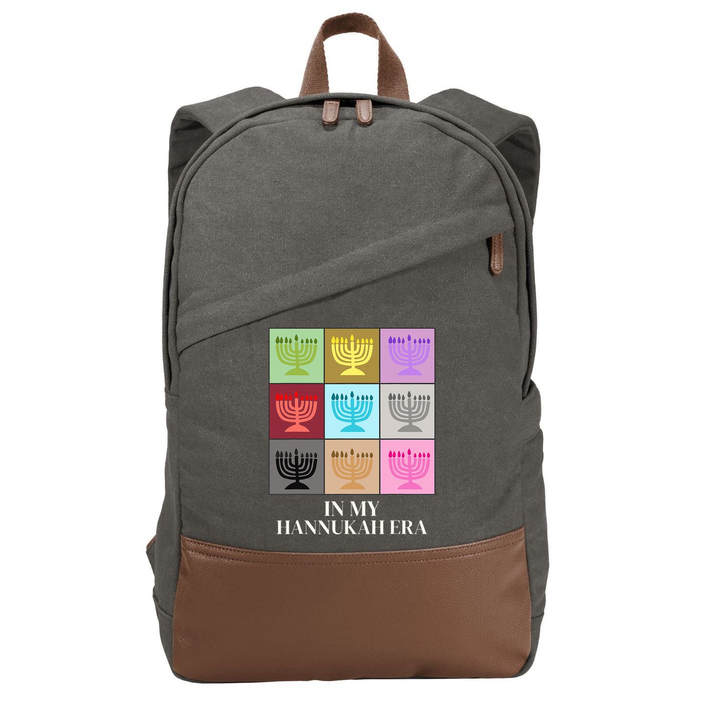 In My Hanukkah Era Ugly Jewish Xmas Funny Christmas Hanukkah  Cotton Canvas Backpack