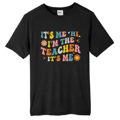 Its Me Hi Im The Teacher Its Me Vintage Groovy Teacher Gift Tall Fusion ChromaSoft Performance T-Shirt