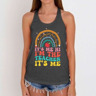 Its Me Hi Im The Teacher Its Me Teachers Appreciation Women's Knotted Racerback Tank