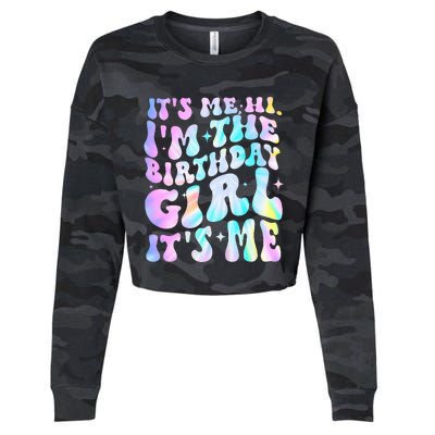 ItS Me Hi IM Birthday Girl ItS Me Groovy Cropped Pullover Crew