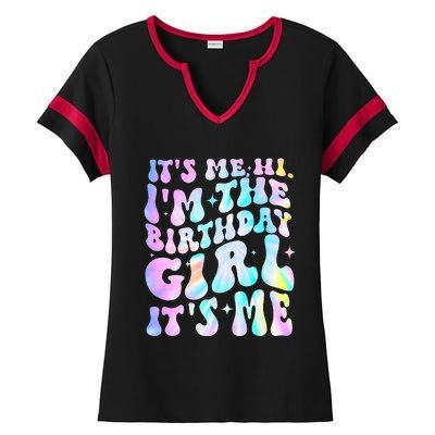 ItS Me Hi IM Birthday Girl ItS Me Groovy Ladies Halftime Notch Neck Tee