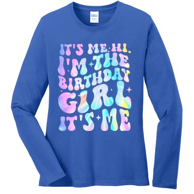 ItS Me Hi IM Birthday Girl ItS Me Groovy Ladies Long Sleeve Shirt