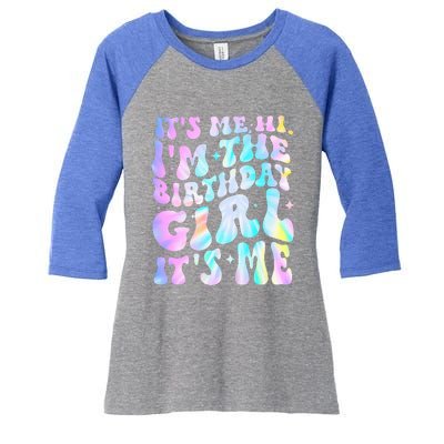 ItS Me Hi IM Birthday Girl ItS Me Groovy Women's Tri-Blend 3/4-Sleeve Raglan Shirt