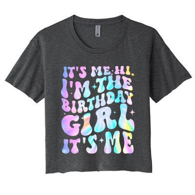 ItS Me Hi IM Birthday Girl ItS Me Groovy Women's Crop Top Tee