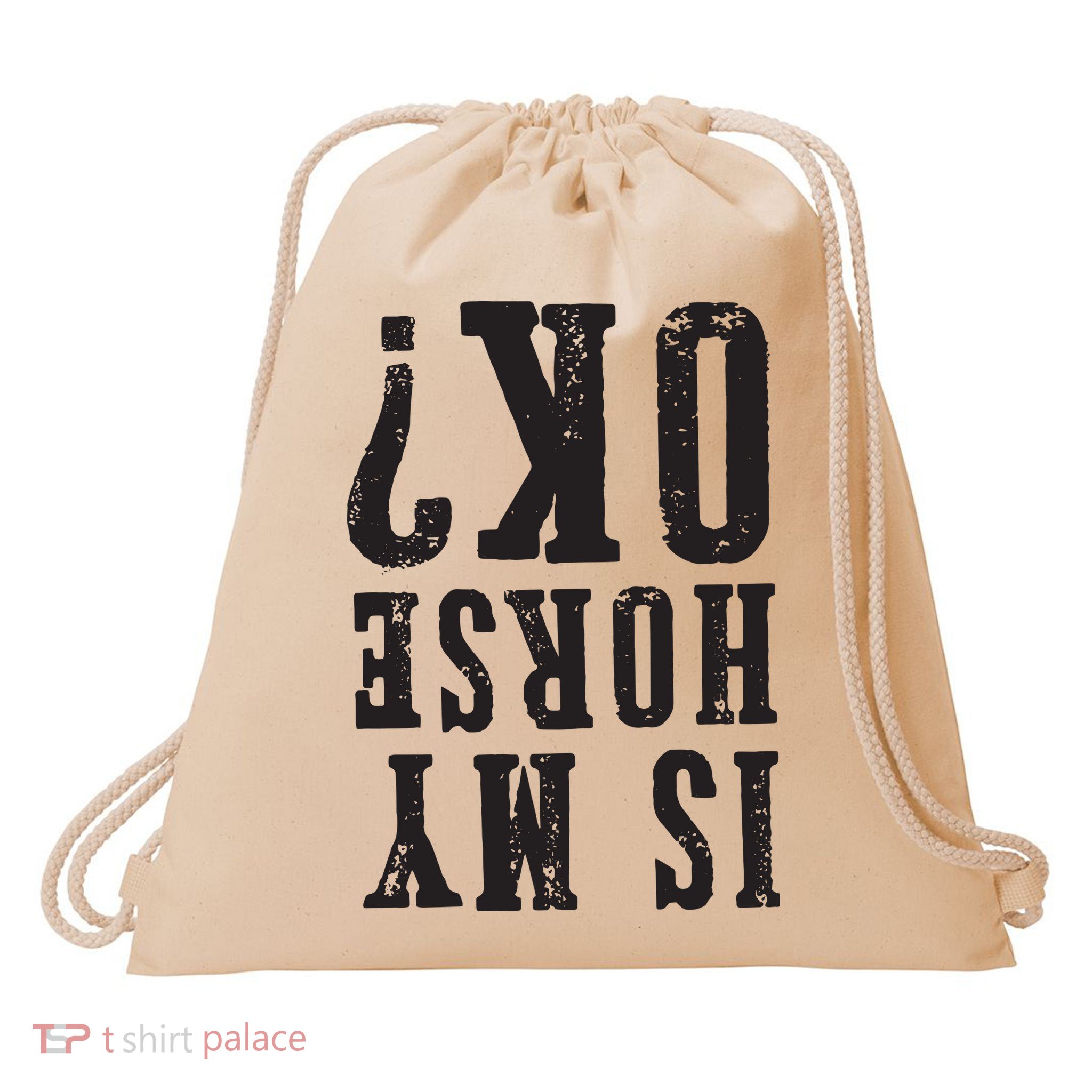 Is My Horse Ok Horseback Riding Gift For Equestrian Lover Drawstring Bag