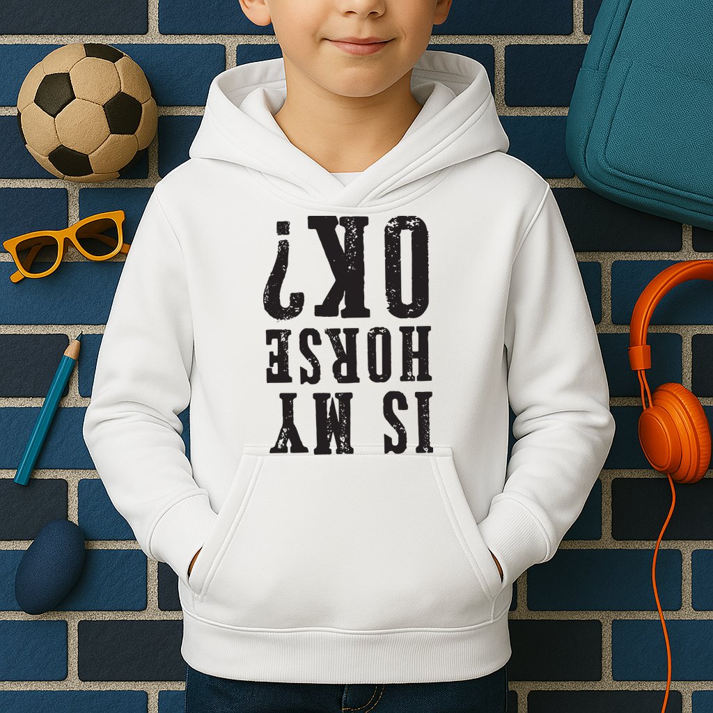 Is My Horse Ok Horseback Riding Gift For Equestrian Lover Kids Hoodie