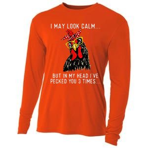 In My Head Ive Pecked You 3 Times Chicken Cooling Performance Long Sleeve Crew