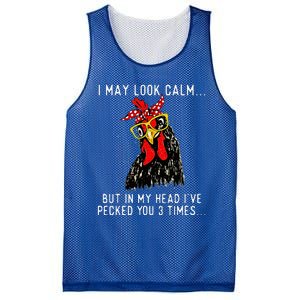 In My Head Ive Pecked You 3 Times Chicken Mesh Reversible Basketball Jersey Tank