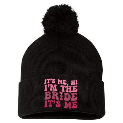 Its Me Hi Im The Bride Its Me Funny Women Bride Pom Pom 12in Knit Beanie