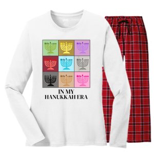 In My Hanukkah Era Ugly Jewish Xmas Funny Christmas Hanukkah Women's Long Sleeve Flannel Pajama Set 