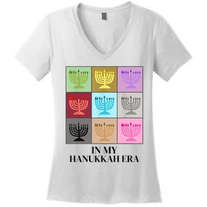 In My Hanukkah Era Ugly Jewish Xmas Funny Christmas Hanukkah Women's V-Neck T-Shirt