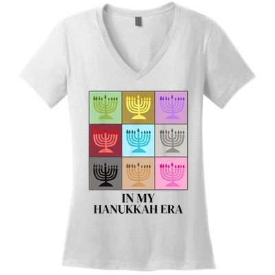 In My Hanukkah Era Ugly Jewish Xmas Funny Christmas Hanukkah Women's V-Neck T-Shirt
