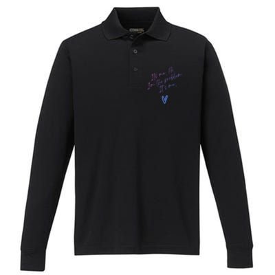 Its Me Hi Im The Problem With Heart Trendy Clothing Gift Performance Long Sleeve Polo