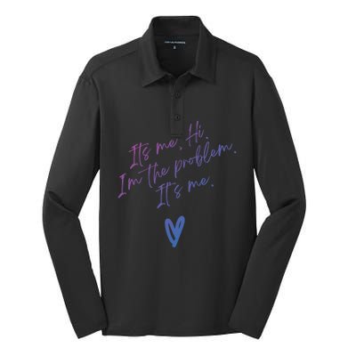 Its Me Hi Im The Problem With Heart Trendy Clothing Gift Silk Touch Performance Long Sleeve Polo