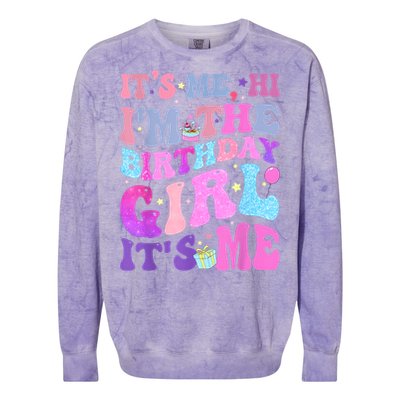 Its Me Hi IM The Birthday Girl ItS Me Taylor Birthday Girl Colorblast Crewneck Sweatshirt