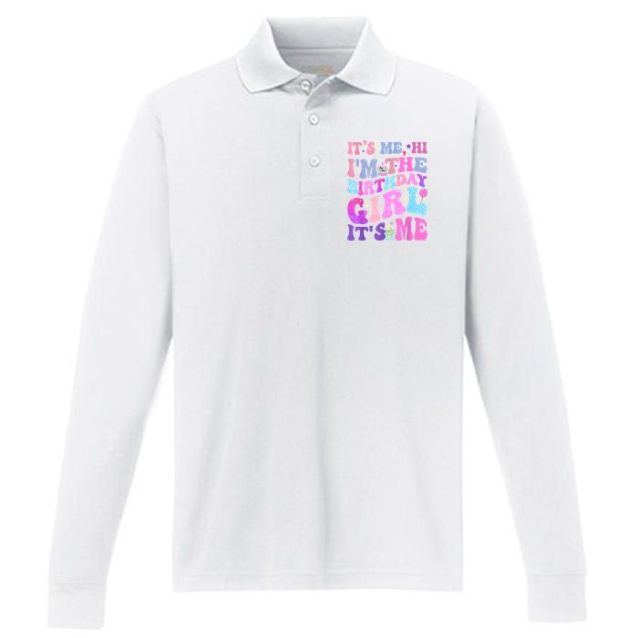 Its Me Hi IM The Birthday Girl ItS Me Taylor Birthday Girl Performance Long Sleeve Polo