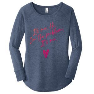 Its Me Hi Im The Problem With Heart Trendy Clothing Gift Women's Perfect Tri Tunic Long Sleeve Shirt