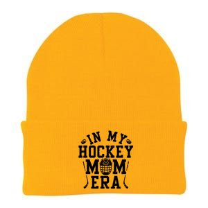 In My Hockey Mom Era Retro Ice Hockey Mom Mama Mothers Day Gift Knit Cap Winter Beanie