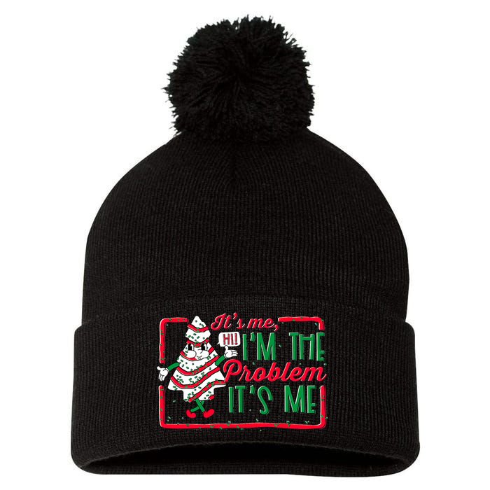 It's Me Hi I'm The Problem It's Me Christmas Tree Cake  Pom Pom 12in Knit Beanie