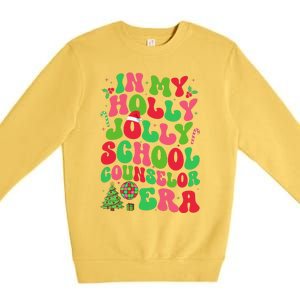 In My Holly Xmas Jolly School Counselor Era Christmas Team Premium Crewneck Sweatshirt