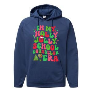 In My Holly Xmas Jolly School Counselor Era Christmas Team Performance Fleece Hoodie