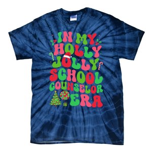 In My Holly Xmas Jolly School Counselor Era Christmas Team Tie-Dye T-Shirt