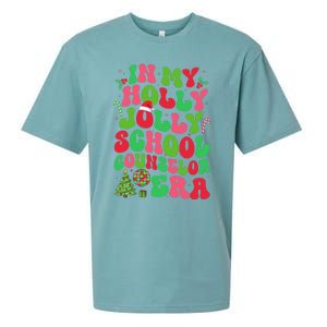 In My Holly Xmas Jolly School Counselor Era Christmas Team Sueded Cloud Jersey T-Shirt