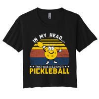 In My Head Funny Pickleball Women's Crop Top Tee