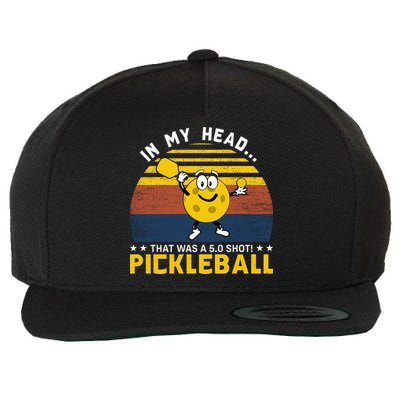 In My Head Funny Pickleball Wool Snapback Cap