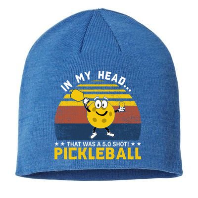 In My Head Funny Pickleball Sustainable Beanie