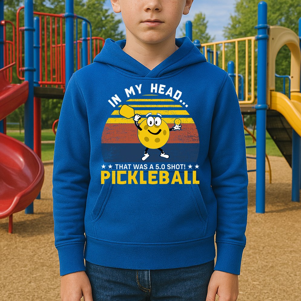 In My Head Funny Pickleball Kids Hoodie
